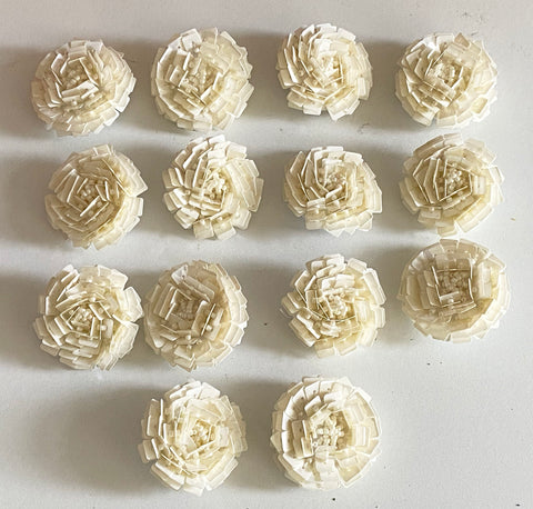 Ivory Rose Buttons Bundle Decorative Sequins & Beads Embellishments (14pcs)