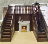 Craftuneed 1:6 Scale Miniature Dollhouse Wooden Grand Staircase Handmade Doll Stairs Custom Size Available