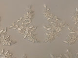 Craftuneed Bundle 6pcs ivory floral lace applique sew on bridal embroidered lace motif patch