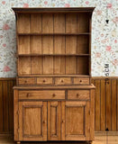 1:6 Scale Vintage Style Wooden Kitchen Sideboard Cabinet with Drawers Miniature Dollhouse Plates Organiser & Shelves Furniture Handmade