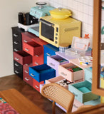 Craftuneed 1:6 Scale Miniature Drawer Cabinet Set of 8 Colourful Kitchen or Office Storage Furniture for Dollhouse
