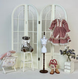 Dollhouse Folding Screen Handmade Miniature Arched Room Divider Display 1/6 1/4 Scale