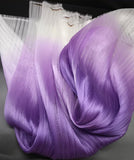6Meters Purple Gradient Glossy Pleated Organza Fabric Crinkle Texture Material for Sewing