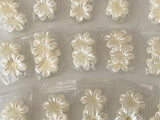 Bundle 75pcs ivory sew on acrylic flower beads sewing floral beads 2.5x2.5cm