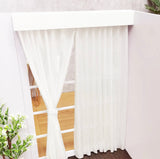 Craftuneed 1:6 Scale Dollhouse French Window with Curtains Miniature DIY Doll Photography Backdrop Prop Room Decor