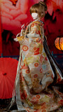 Handmade Doll Kimono Miniature Japanese Style Traditional Outfit with Obi 1/4 1/3 Scale