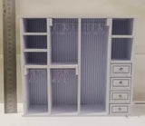 1:8 Scale Miniature Wardrobe Closet with Full-Length Mirror DIY Kit | Flat Pack Dollhouse Furniture