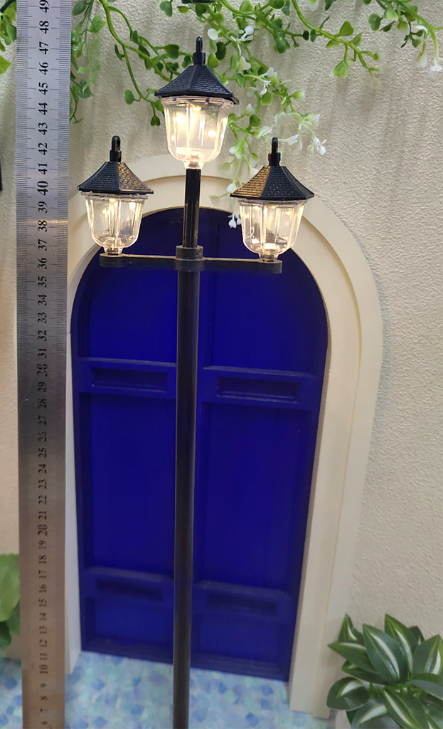 Handmade Dollhouse Street Lamp 1:6 Scale Miniature Lamp Post Stand with Warm Light