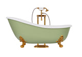 Craftuneed 1:6 Scale Miniature Vintage Clawfoot Bathtub and Freestanding Faucet Dollhouse Bathroom Bath Furniture For Fashion Dolls