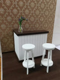 Handmade 1:6 Scale Dollhouse Bar Counter, Stools & Cabinet Miniature Wooden Furniture
