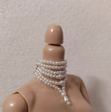 Set of 3 Faux Pearl Doll Jewellery 1:6 Scale Handmade Miniature Necklaces Earrings Bundle