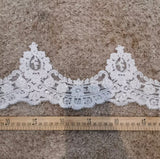 15.5 Yards Ivory Beaded Bridal Lace Trim Sequins Embroidered Lace Edge for Wedding DIY