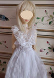 Handmade Doll White Lace Top and Skirt Set Miniature Outfit 1/6 1/4 1/3 Scale