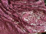 Craftuneed wine colour embroidered floral lace fabric sheet approx. 1 meter