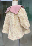 Handmade Baby Girl Lace Dress, Toddler Floral Pink Collar Outfit Children Wear Luxury