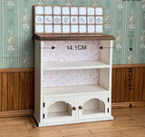 Craftuneed 1:6 scale Vintage Style Dollhouse Wardrobe Closet and Display Cabinet Miniature Doll Furniture Handmade