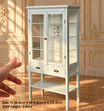 1:6 Scale Dollhouse Display Cabinet Miniature Vintage Style Wooden Furniture