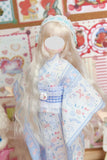 Handmade Doll Kimono Outfit with Obi Belt 1:6 Scale Japanese Style Doll Clothing
