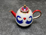 Trade Plus Aid Swan and Heart Teapot Hand paint Enamel Limited Edition Collectable