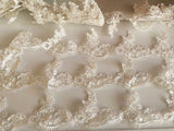 Craftuneed Bundle 6Meters ivory eyelash lace trim embroidered floral tulle lace trimming