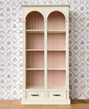 1:6 Scale Dollhouse Arched Wooden Cabinet with Drawers Miniature Cottage Dollhouse Display Shelf Furniture For Dolls Handmade