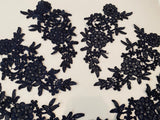 Craftuneed Job lot 6pcs navy sew on lace applique dress sewing floral lace motif patch