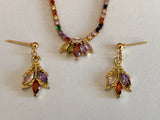 Craftuneed Luxury 1:6 miniature colourful faux diamonds doll necklace and earrings Handmade dollhouse jewellery set