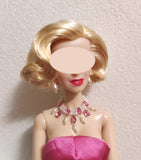 1:6 Scale Doll Faux Pearl Necklace and Earrings Set Miniature Jewellery Handmade