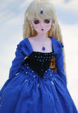 Craftuneed Victorian Style Royal Blue Ball Gown Princess Doll Dress with Hair Accessories for 1/6, 1/4, 1/3 Scale Fashion Dolls BJD