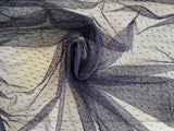 Craftuneed Bundle 4 Meters Navy soft dot Mesh tulle fabric Lightweight Mesh Net for Sewing