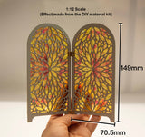 Miniature Folding Screen DIY Kit – 1/12, 1/8, 1/6 Scale Dollhouse Stained Glass Effect Room Divider (Unfinished)
