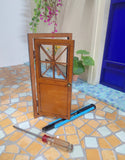 Handmade 1:6 Scale Wooden Dollhouse Door Miniature Opening Door with Hinges