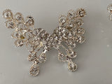 Craftuneed Bundle 4pcs silver rhinestones bridal embellishments butterfly brooch pin jewellery Brooches