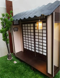 Craftuneed 1:6 scale Japanese Dollhouse Diorama Backdrop Handmade Miniature Traditional Shoji Scene with Lantern for Fashion Dolls