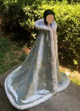 Handmade Doll Hooded Cape Miniature Satin Faux Fur Cloak 1/6 1/4 1/3 Custom Fit