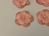 Craftuneed Bundle 7pcs peach pink beaded floral motif sew on beads floral applique patch