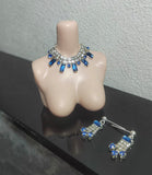 1:6 Scale Doll Rhinestone Necklace and Earrings Set Miniature Jewellery Handmade