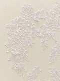 Craftuneed Bundle 6pcs white sew on lace applique embroidered floral lace motif patch