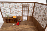 1:6 Scale Handmade Miniature Dollhouse Room Kit - Flat Pack Walnut Wooden Wall & Floor Scene