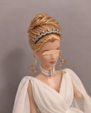 1:6 Scale Doll Crown & Faux Pearl Choker Necklace Miniature Royal Style Jewellery