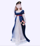Handmade 1:6 Scale Vintage Romantic Doll Dress – Court Style Gown with Necklace & Hair Accessory