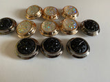 Craftuneed Bundle 11pcs 3D black rainbow sew on floral jacket coat circle shank buttons 3.2cm diameter