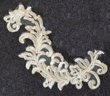 5 Pairs Ivory Bridal Lace Applique Embroidery Floral Motif For Wedding Dress DIY