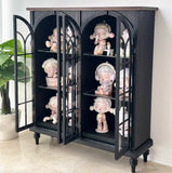 Craftuneed 1:6 Scale Miniature French Style Vintage Sideboard & Display Cabinet Dollhouse Storage Bookcase Doll Furniture Available in White