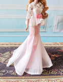 Handmade 1:6 Scale Doll Dress Miniature Elegant Mermaid Lace Evening Gown