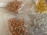 Craftuneed Bundle 550pcs Stainless Steel Circle Jump Rings 6mm - 12mm for craft making jewellery findings silver rose gold colour