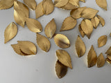 Bundle lot 70pcs gold colour metal leave charm sew on leave beads with defect