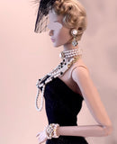 Handmade 1:6 Scale Faux Pearl Miniature Necklace Earrings Bracelet Jewellery Set for Fashion Doll