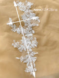 Ivory Sequin Bridal Lace Applique Pair Large Embroidered Floral Lace Motif Patch