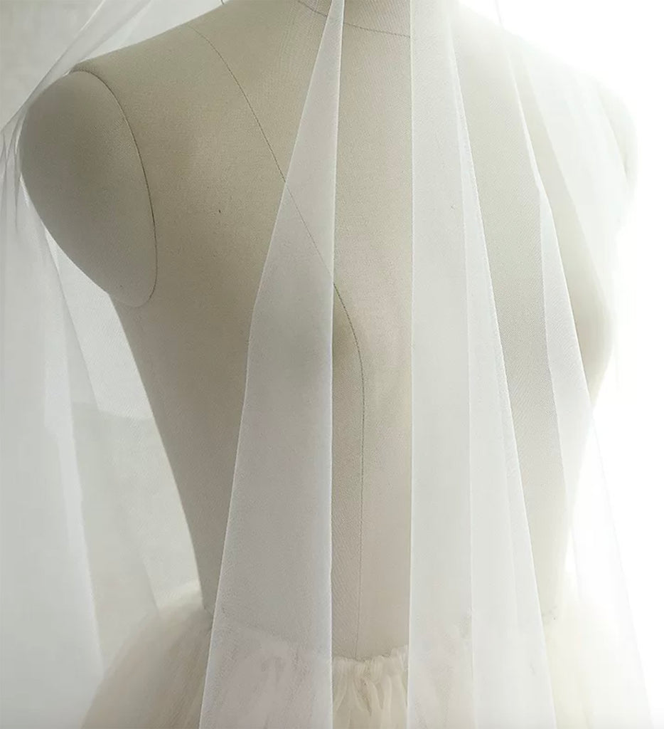 Ivory Bridal Tulle Fabric Soft Sheer Wedding Veil Mesh DIY 230 x 220cm